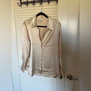 Gold Silk Button-Up